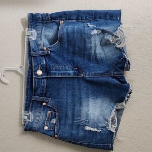 Fashion Wear Shorts Womens Size M Distressed cut off stretch Denim